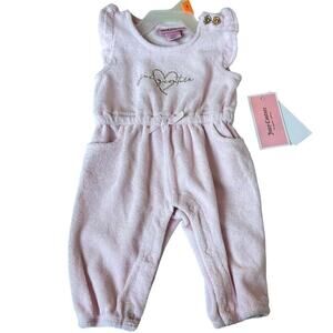 Juicy Couture NWT Baby Girl Pink French Terry One Piece Romper Size 3-6M
